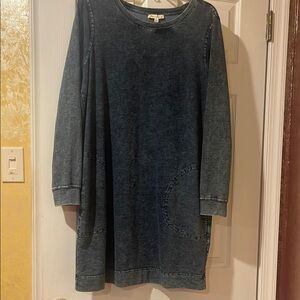 Dark Blue Long Sleeve Dress